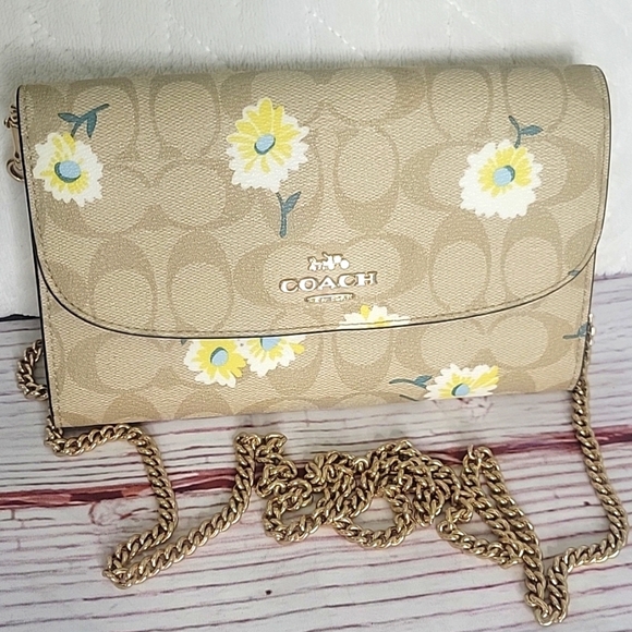Coach Gemma Tan Floral Crossbody Bag - Picture 2 of 9